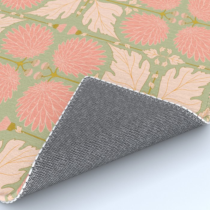 Art Nouveau Bohemian Peach Floral Botanical Rug Gallery Image 4