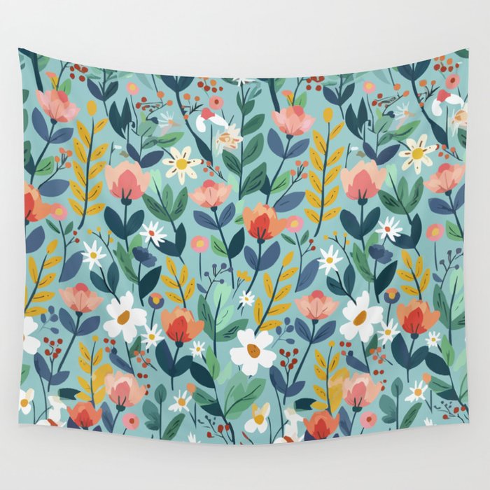 Whimsy Floral Infusion Wall Tapestry Gallery Image 4