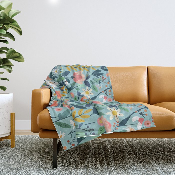 Whimsy Floral Infusion Throw Blanket Gallery Image 1