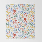 Wild colorful flowery meadow Throw Blanket Gallery Image 2