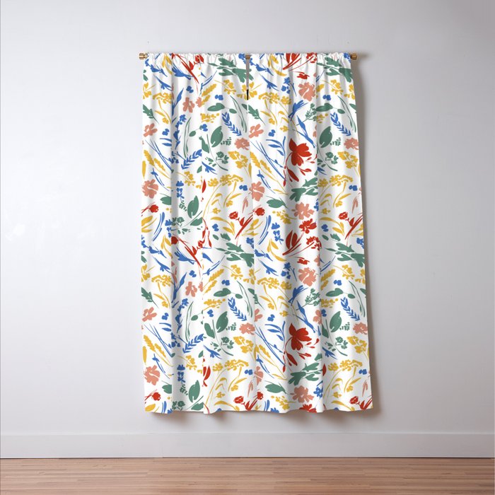 Wild colorful flowery meadow Window Curtain Gallery Image 3