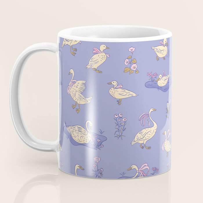 Swans With Bows - Ducks And Flowers Coffee Mug Gallery Image 3