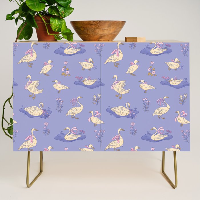 Swans With Bows - Ducks And Flowers Credenza Gallery Image 1