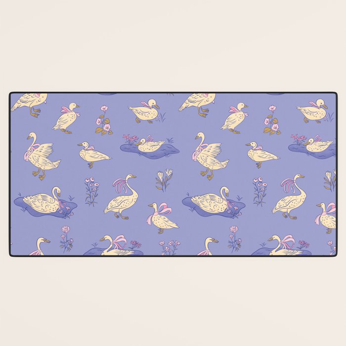 Swans With Bows - Ducks And Flowers Desk Mat Gallery Image 3