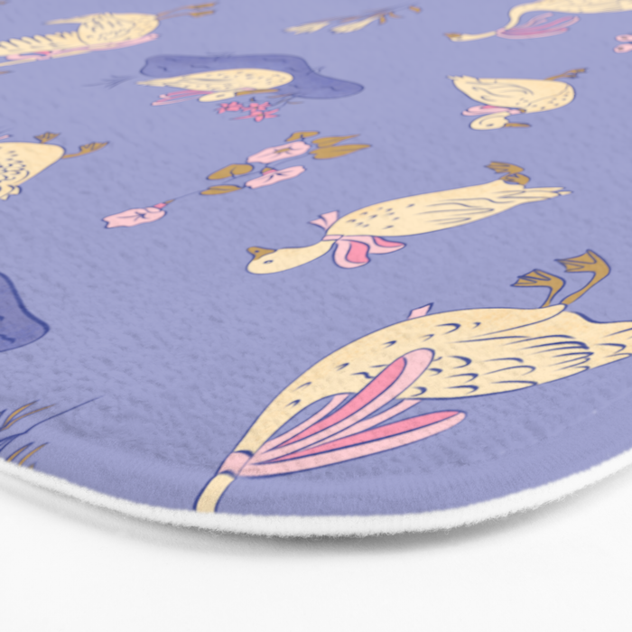 Swans With Bows - Ducks And Flowers Bath Mat Gallery Image 3