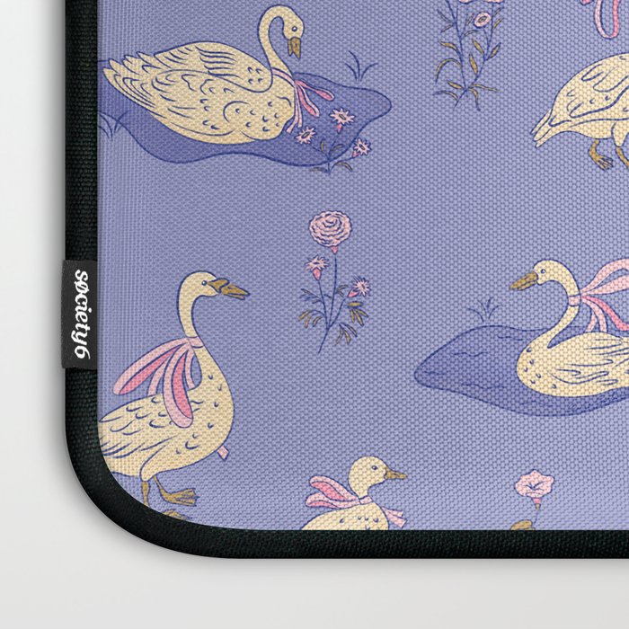 Swans With Bows - Ducks And Flowers Laptop Sleeve Gallery Image 3