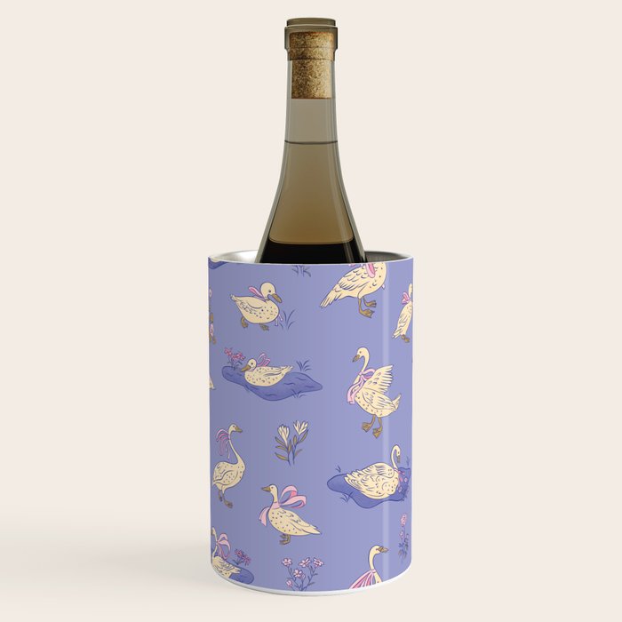 Swans With Bows - Ducks And Flowers Wine Chiller Gallery Image 1