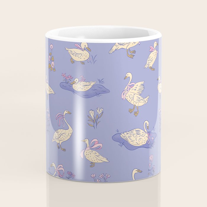 Swans With Bows - Ducks And Flowers Coffee Mug Gallery Image 4