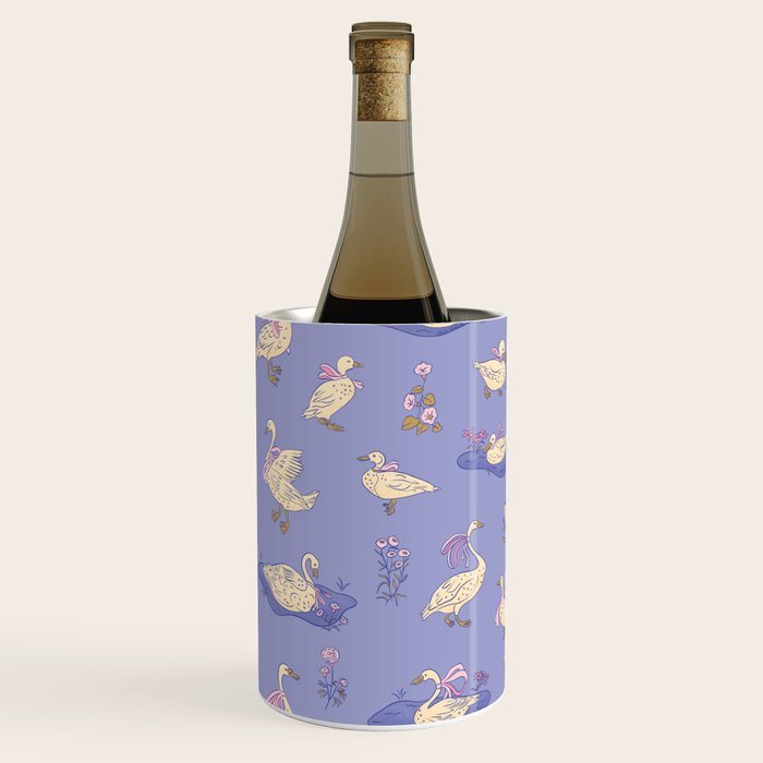 Swans With Bows - Ducks And Flowers Wine Chiller Gallery Image 3