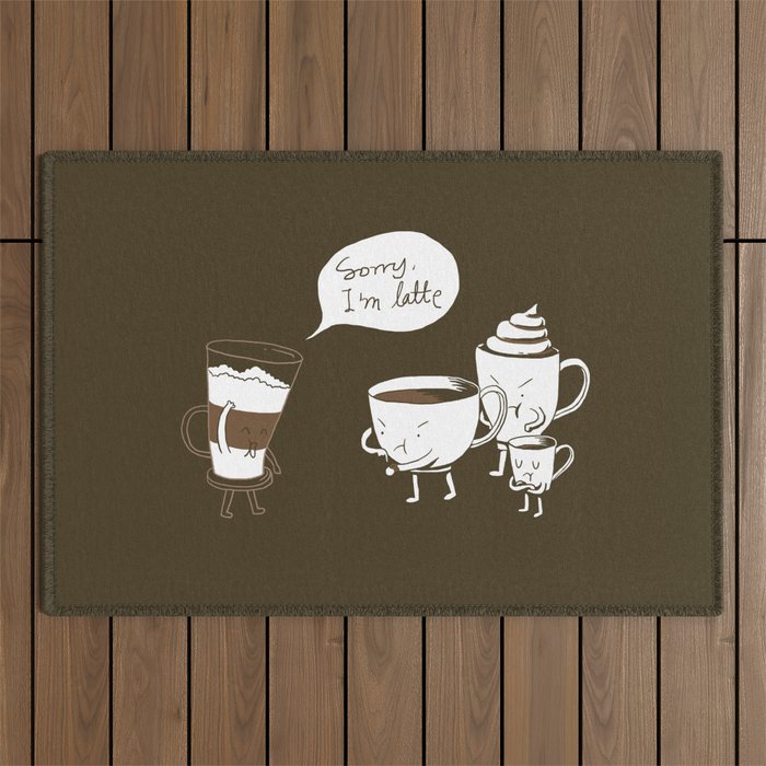 Sorry, I'm latte. Outdoor Rug Gallery Image 1