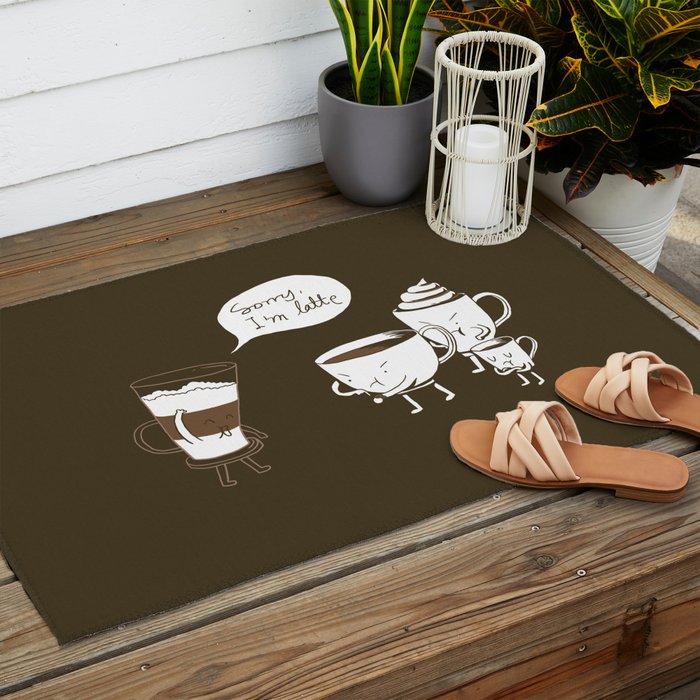 Sorry, I'm latte. Outdoor Rug Gallery Image 2