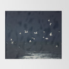 Birds in Flight - Dark Blue Sea - Ocean Print - Travel photography Throw Blanket Gallery Image 2