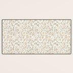 Hand Drawn Jacobean Floral - Apricot Sage Desk Mat Gallery Image 3