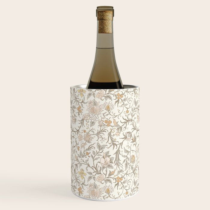 Hand Drawn Jacobean Floral - Apricot Sage Wine Chiller Gallery Image 3