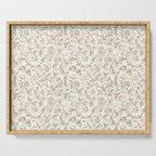 Hand Drawn Jacobean Floral - Apricot Sage Serving Tray Gallery Image 1