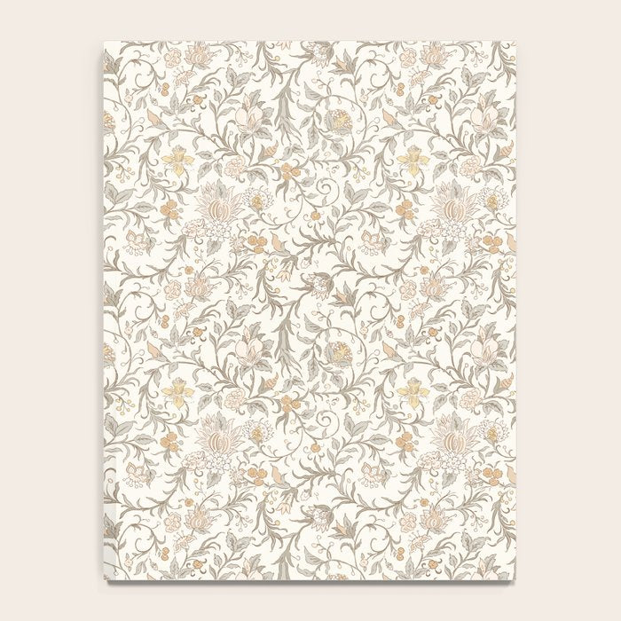Hand Drawn Jacobean Floral - Apricot Sage Notebook Gallery Image 4