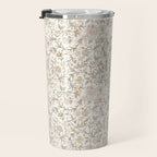 Hand Drawn Jacobean Floral - Apricot Sage Travel Mug Gallery Image 3