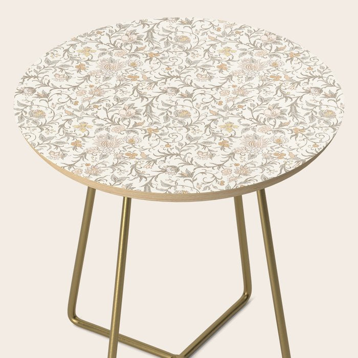 Hand Drawn Jacobean Floral - Apricot Sage Side Table Gallery Image 2