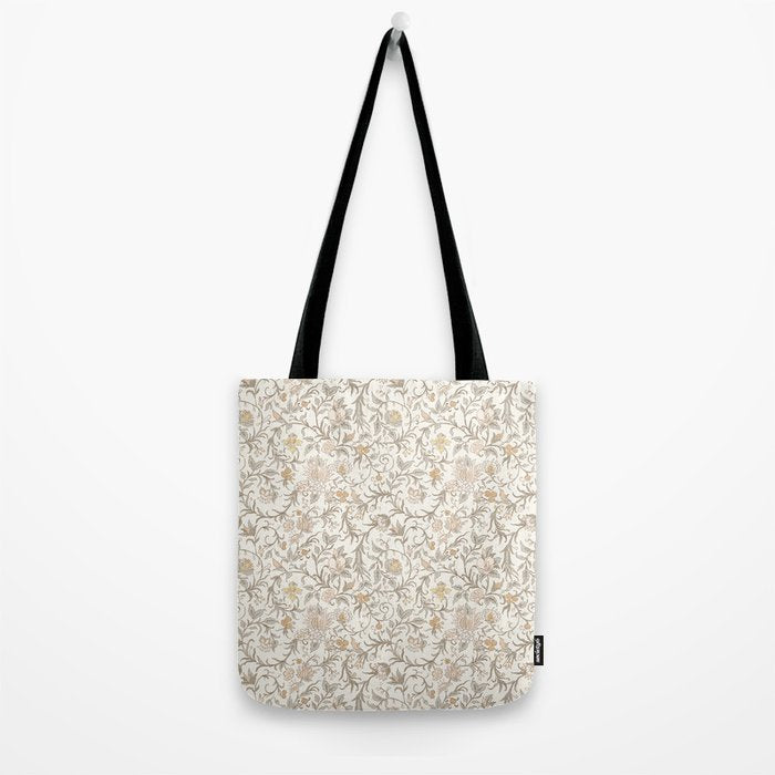 Hand Drawn Jacobean Floral - Apricot Sage Tote Bag Gallery Image 2