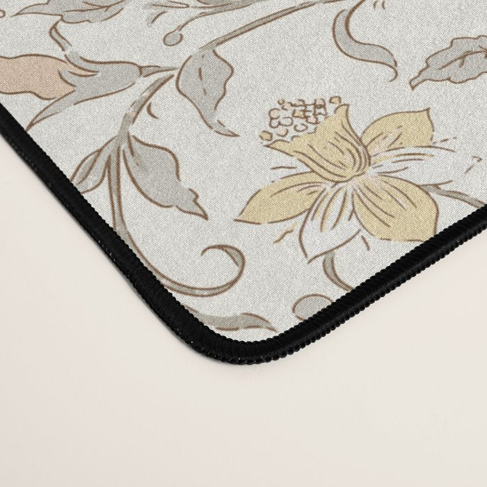 Hand Drawn Jacobean Floral - Apricot Sage Desk Mat Gallery Image 4