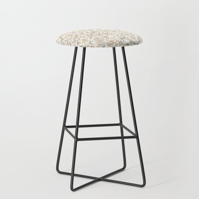 Hand Drawn Jacobean Floral - Apricot Sage Stool Gallery Image 1