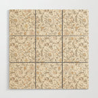 Hand Drawn Jacobean Floral - Apricot Sage Wood Wall Art Gallery Image 1