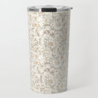 Hand Drawn Jacobean Floral - Apricot Sage Travel Mug Gallery Image 1