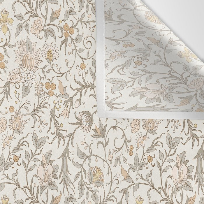Hand Drawn Jacobean Floral - Apricot Sage Wall Tapestry Gallery Image 3