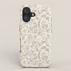Hand Drawn Jacobean Floral - Apricot Sage iPhone Case Gallery Image 1