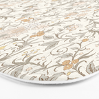 Hand Drawn Jacobean Floral - Apricot Sage Bath Mat Gallery Image 3