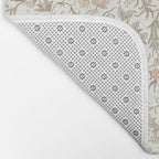 Hand Drawn Jacobean Floral - Apricot Sage Bath Mat Gallery Image 2