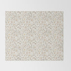 Hand Drawn Jacobean Floral - Apricot Sage Throw Blanket Gallery Image 2