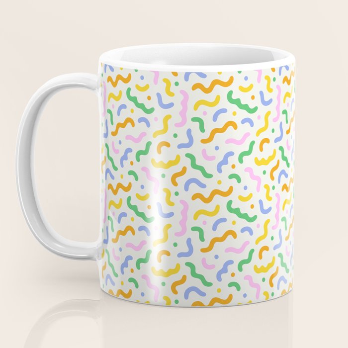 Colorful line doodle art pattern Coffee Mug Gallery Image 3