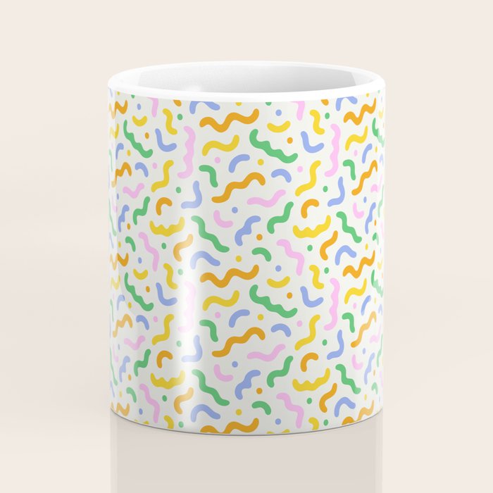 Colorful line doodle art pattern Coffee Mug Gallery Image 4