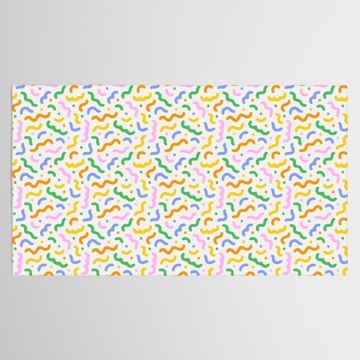 Colorful line doodle art pattern Tablecloth Gallery Image 2
