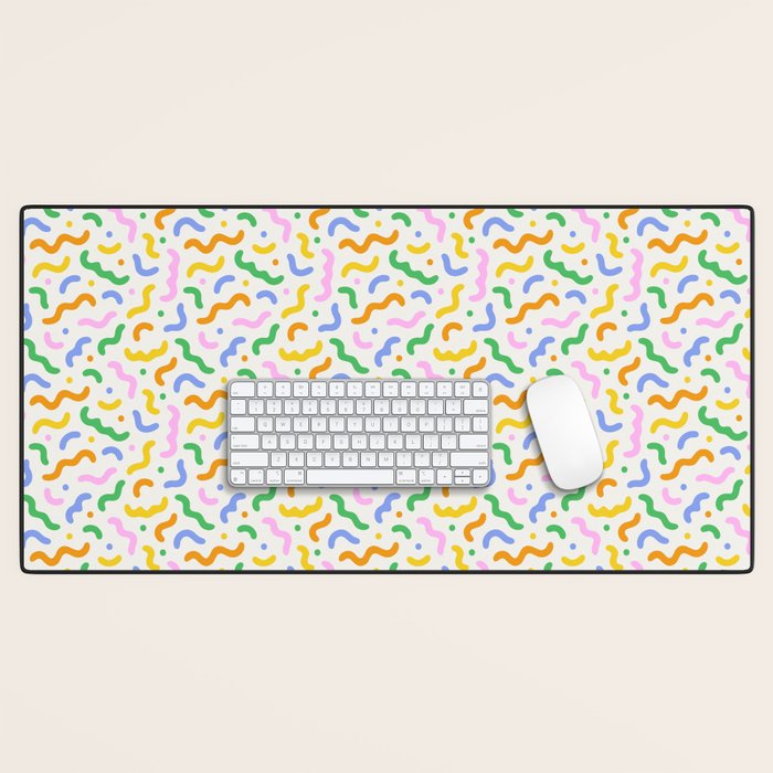 Colorful line doodle art pattern Desk Mat Gallery Image 1