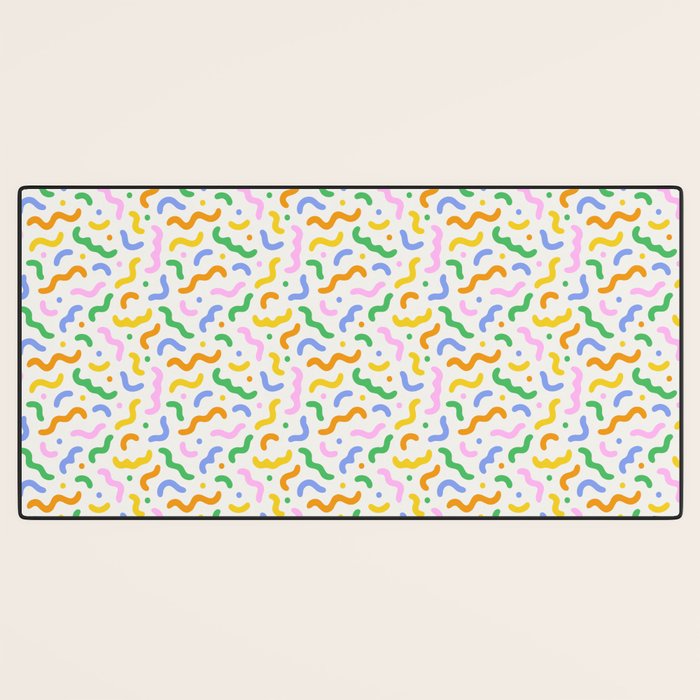 Colorful line doodle art pattern Desk Mat Gallery Image 3