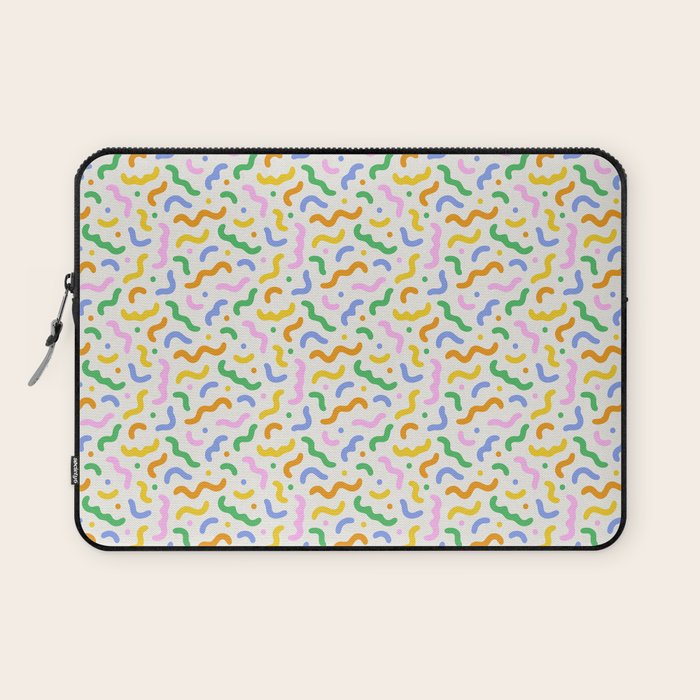 Colorful line doodle art pattern Laptop Sleeve Gallery Image 1