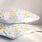 Colorful line doodle art pattern Pillow Sham Gallery Image 3