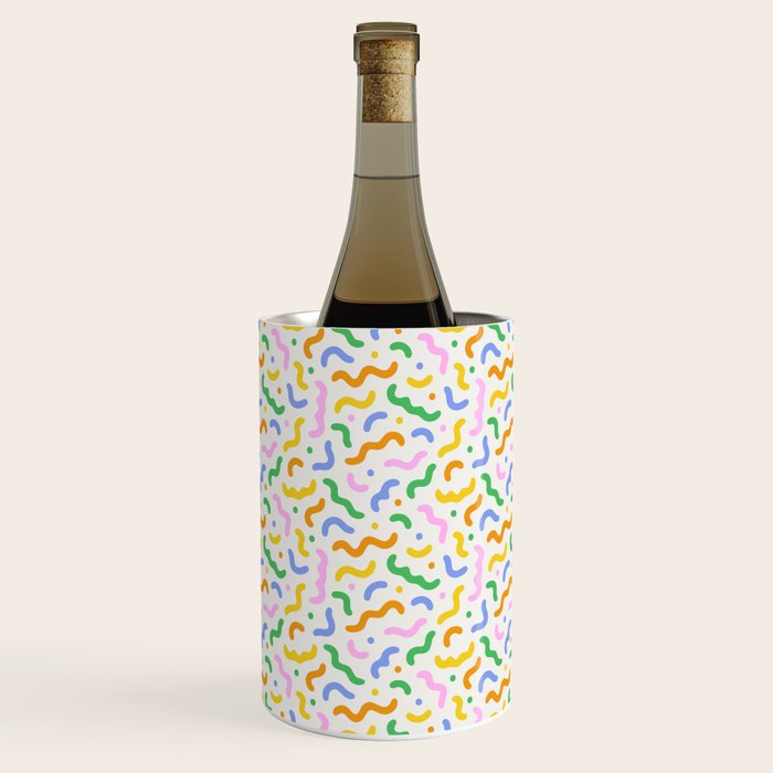 Colorful line doodle art pattern Wine Chiller Gallery Image 1