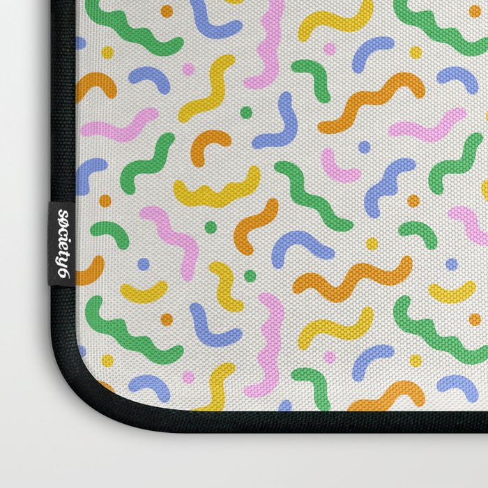 Colorful line doodle art pattern Laptop Sleeve Gallery Image 3
