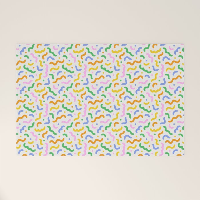 Colorful line doodle art pattern Welcome Mat Gallery Image 1