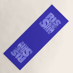 Rise and Shine - blue typography Yoga Mat Gallery Image 1