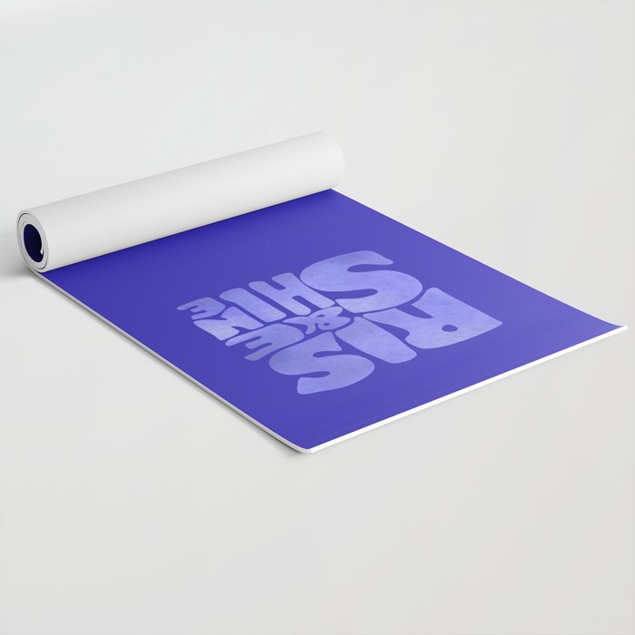 Rise and Shine - blue typography Yoga Mat Gallery Image 2