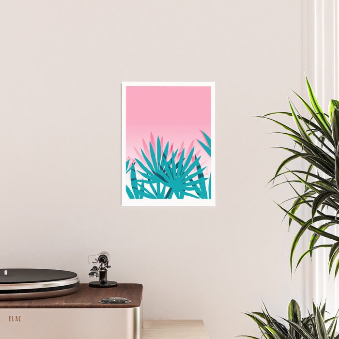 Dissed - memphis retro vintage neon pink pastel ombre trendy girl gift for hipster urban beach goer Poster Gallery Image 2