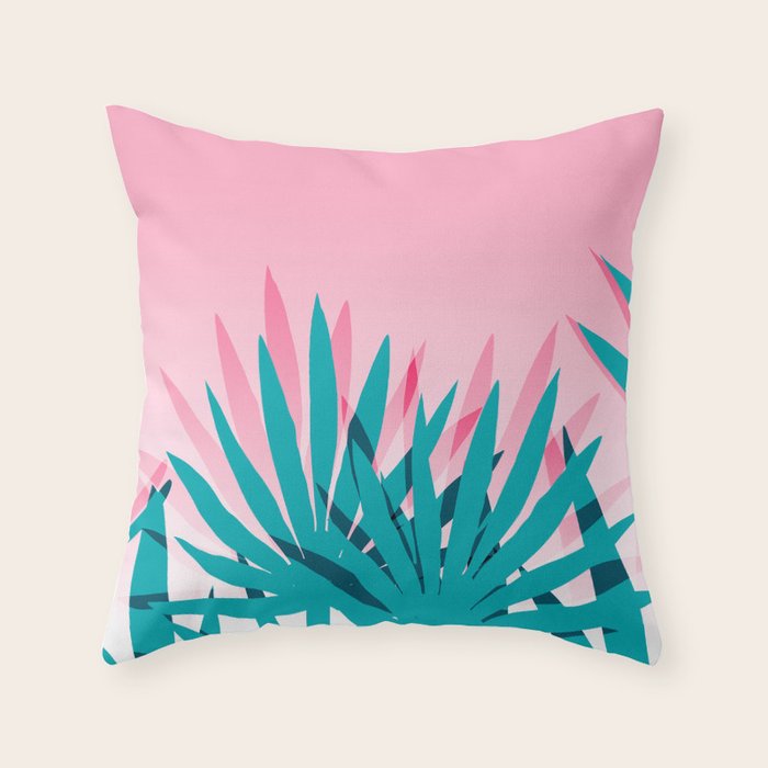 Dissed - memphis retro vintage neon pink pastel ombre trendy girl gift for hipster urban beach goer Throw Pillow Gallery Image 1