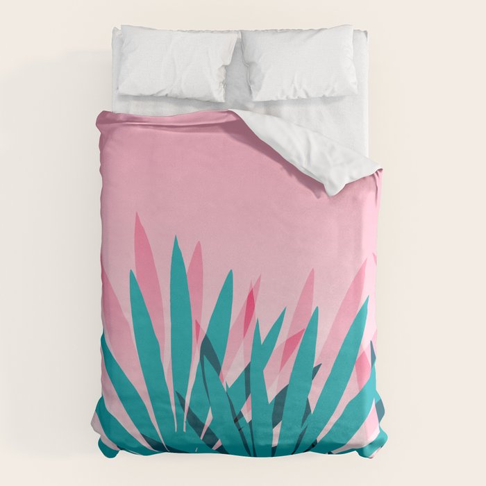 Dissed - memphis retro vintage neon pink pastel ombre trendy girl gift for hipster urban beach goer Duvet Cover Gallery Image 6