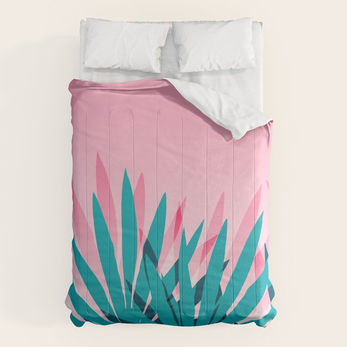 Dissed - memphis retro vintage neon pink pastel ombre trendy girl gift for hipster urban beach goer Comforter Gallery Image 6