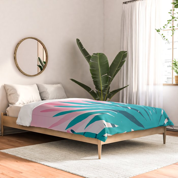 Dissed - memphis retro vintage neon pink pastel ombre trendy girl gift for hipster urban beach goer Comforter Gallery Image 2