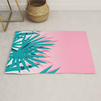 Dissed - memphis retro vintage neon pink pastel ombre trendy girl gift for hipster urban beach goer Rug Gallery Image 1
